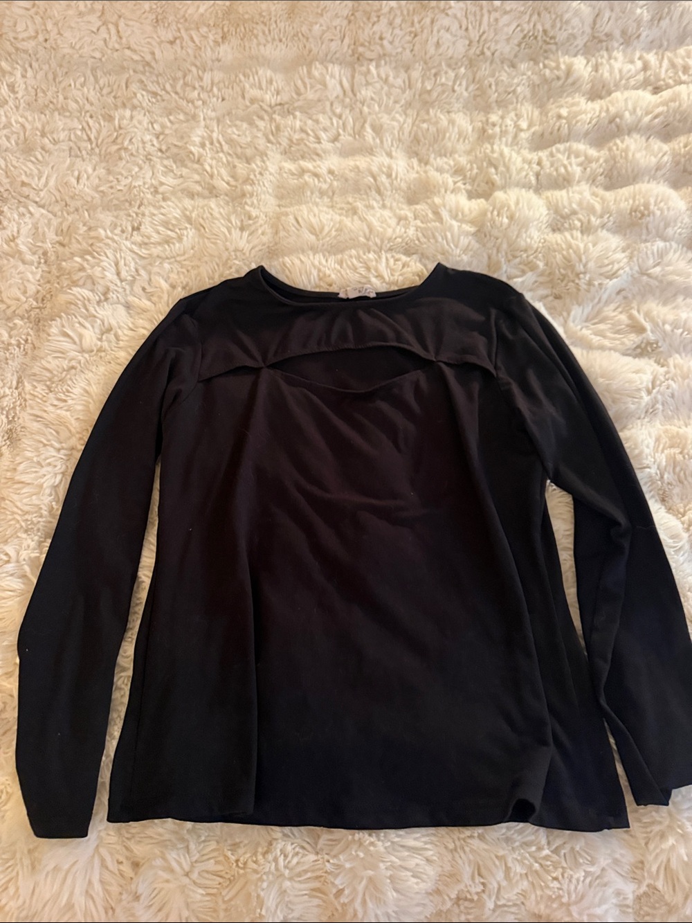Black Long-Sleeve Nursing / Maternity Top with Front Panel